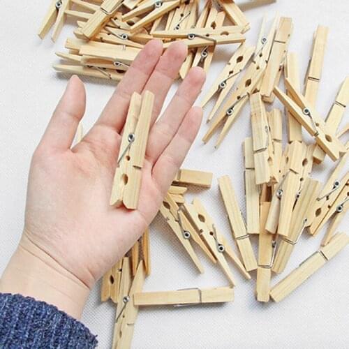 24PCS Wooden Handicraft Pine Wood Clip Pegs Lasting Clamps For DIY Decoration Painting Craft Work Clothes Home Use 7.2x0.9cm