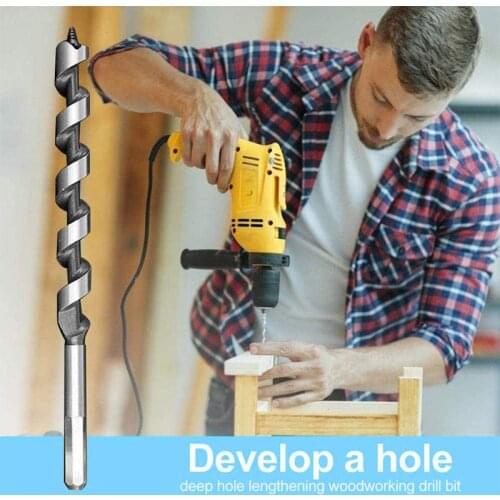 23/46cm 6pcs Lengthened Carpentry Drill Bit Woodworking Support Drill Bit Hexagonal Handle Twist Wood Hole Opener Wood Door