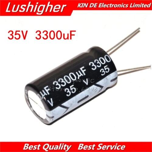 5PCS 35V3300UF 16*30mm 3300UF 35V 16x30mm Aluminum Electrolytic Capacitor DIP