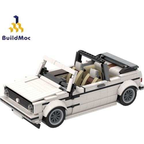 BuildMoc Technical Car Set Classic Convertible Sports Car MOC Supercar City Racers Sets Building Blocks Bricks Technician Toys