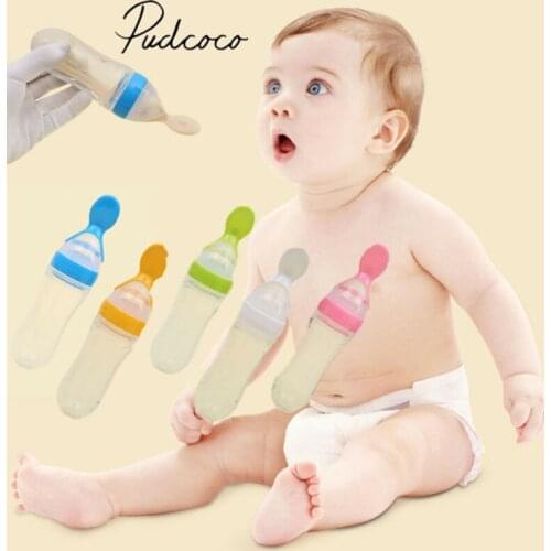 2019 Baby Accessories Safety Infant Baby Silicone Feeding With Spoon Feeder Food Rice Cereal Bottle Utensils