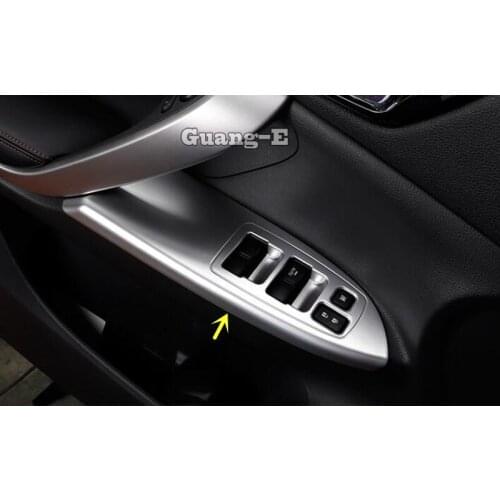 For Mitsubishi Eclipse Cross 2017 2018 2019 2020 2021 Body Door Window Glass Panel Armrest Lift Switch Button Trim Frame 4pcs