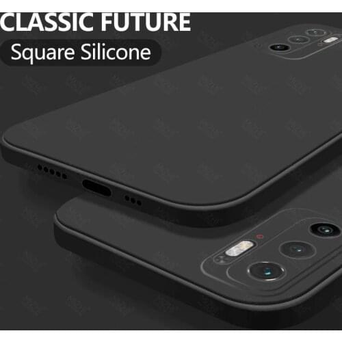 For Poco M3Pro 5G Case Square Edge Soft Liquid Silicone Cases For Xiaomi Poco M 3 M3 Pro Pocom3 Pro 5G Back Phone Cover Coque