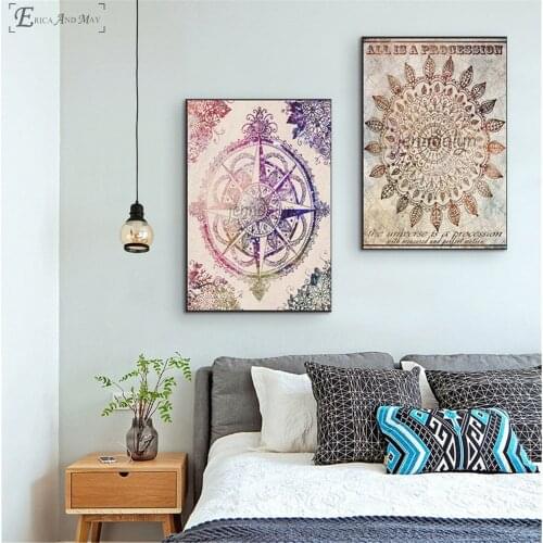 Compass Psychedelic LSD Artwork On Sale Poster Wall Painting Living Room Abstract Canvas Art Pictures For Home Decor No Frame
