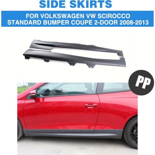 2PCS PP Door Protector Chin Kit Guard Side Skirts Aprons for Volkswagen VW Scirocco Standard Bumper Coupe 2-Door 2008-2013