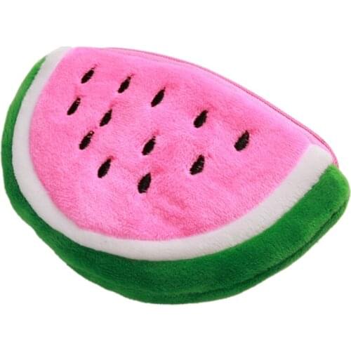 Kawaii Fruits Plush Coin Purse Children Zip Small Change Purse Wallet Women Pouch Money Bag Girl Mini Short Coin Holder Wallets