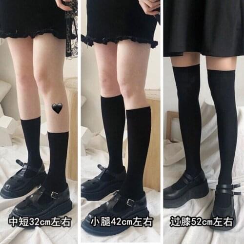 Cute Lace Long Stockings Women Lolita High Knee Socks Femme Black High Elastic Stockings Kawaii Socks
