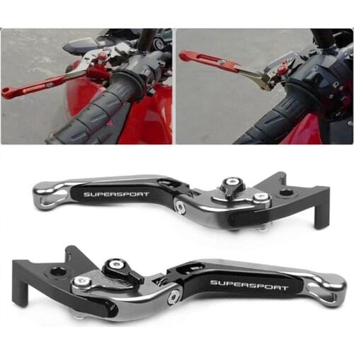 Motorcycle Accessories Folding Extendable Brake Clutch Levers LOGO SUPERSPORT For DUCATI SUPERSPORT SUPERSPORTS 2017