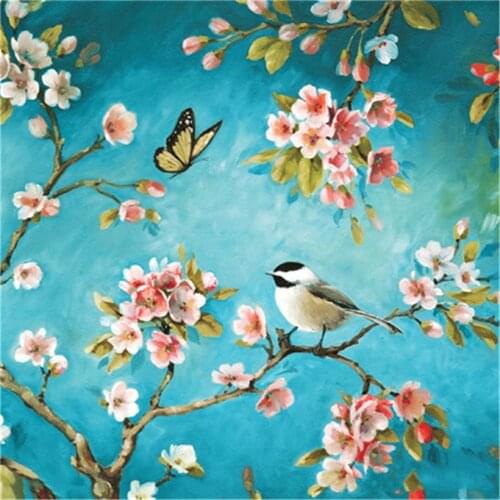 Birds And Flowers DIY Cross Stitch Embroidery 11CT Kits Craft Needlework Set Printed Canvas Cotton Thread Home Sell