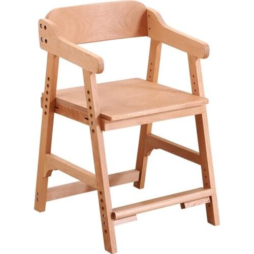 Childrens Learning Chair Solid Wood Back Chair Students Can Lift Writing Chair Adjustable Chair Baby Dining Chair Straightening