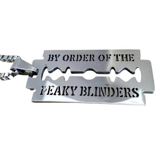 Peaky Blinders Stainless Steel Necklace Razor Blade Necklaces Jewelry It Reads BY ORDER OF THE PEAKY BLINDERS Hip Hop Jewelry