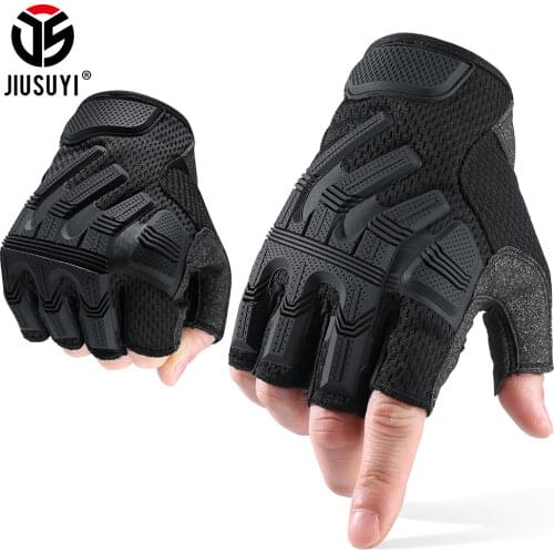 Tactical Mittens Half Finger Gloves Fingerless SWAT Glove Army Military Rubber Protective Airsoft Bicycle Shooting Driving Men