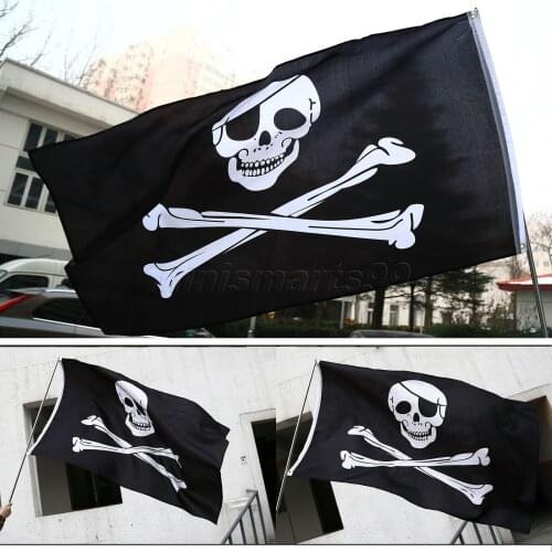 5x3FT Pirate Flags Skull and Crossbones Jolly Roger Pirate Flags Party Banner Hanging Advertising Flag Decorative Items for Home