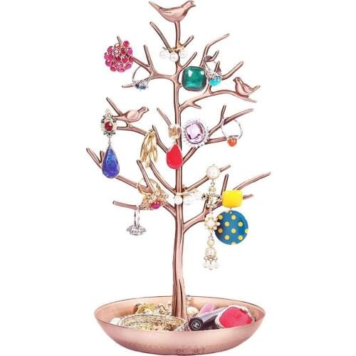 Alloy Jewelry Tree Display Stand Holder Organizer Tower for Earring Necklace Ring Key holder jewelry hanger display stand