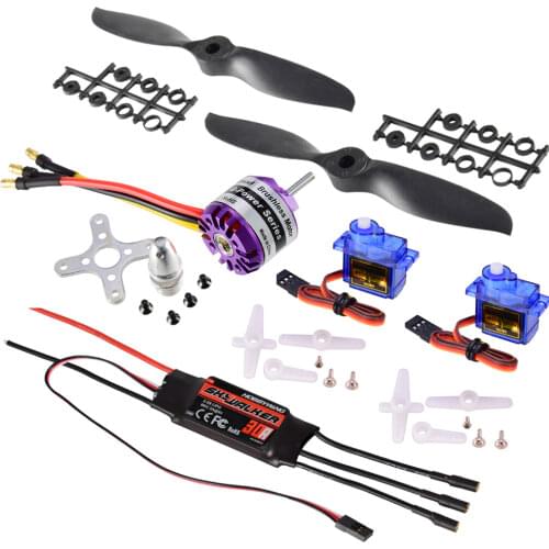 Good Sale Hobbywing 30A ESC 9imod D2830 1300KV Brushless Motor 9G Servo 7*3E Propeller Power System RC Fixed Wing Part
