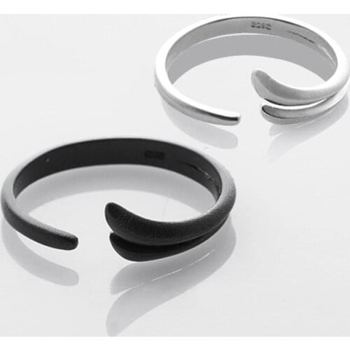 Adjustable Couple Rings For Women Men Black Open Simple Korean Fashion Punk Hot Trendy Girlfriend Wedding Jewelry Gift BOYULIGE