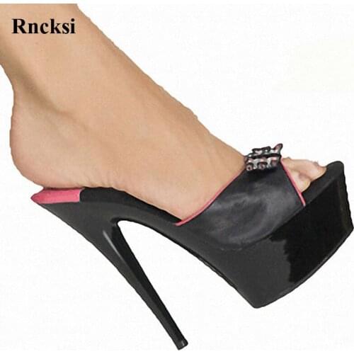 Rncksi New Women Pole Dance 15 cm super stilettos High Heels with sexy Platform shoes shows female cool slippers