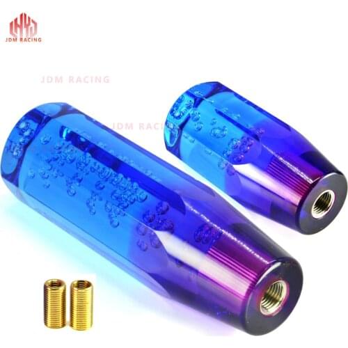 Car Manual Shift Knob Gear Shifter Head Shift Knob Stick Crystal Transparent Bubble Purple Blue Throw Gear Shifter 10cm