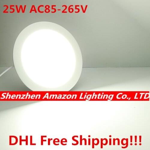 Lowest price! 25W LED Ceiling Down light Recessed Round LED Panel Ceiling Light 85-265V Warm White/White/Cold White 20pcs DHL