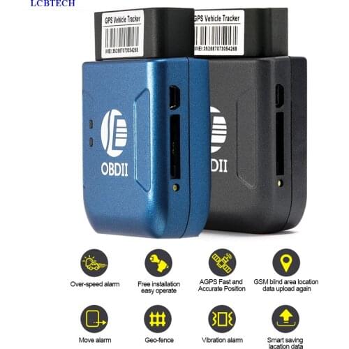 TK206 OBD2 GPS GPRS Real Time Tracker Car Vehicle Tracking System With Geofence Protect Vibration Cell Phone SMS Alarm Alert