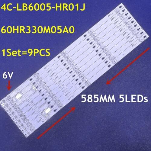 9PCS LED Backlight Strip 60HR330M05A0 4C-LB6005-HR01J 60D2900 For TCL L60P2-UD 60A730U 60D2900 60U6700C U60V6026 LVU600LG0T5