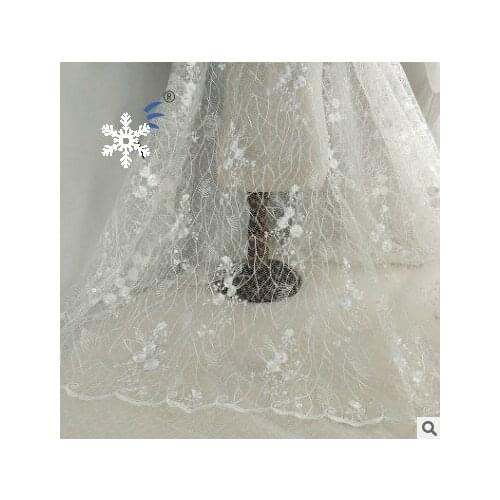 New Polyester Light Chaos Net Hollow Lace Embroidery Fabric Sexy Evening Dress Clothing Materials