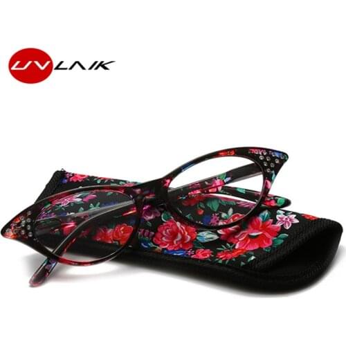 UVLAIK Women's Glasses Cat Eye For Vision