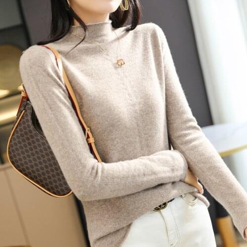 Hot Sale 2021 New Autumn And Winter 100% Pure Wool Knitted Jumpers Crimped Collar Hollow Out Sweaters Standard Cashmere Knitwear