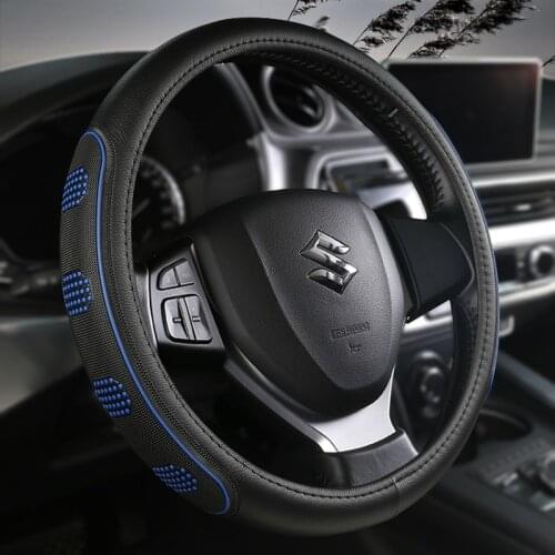 High Quality Leather Universal Car Steering Wheel 38CM for SSANG YONG ActYon Anti-Slip Car-styling Auto Accessories