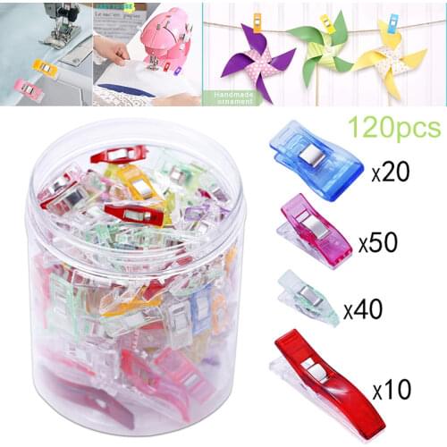 120pcs New DIY Patchwork Edge Clothing Clips Fabric Quilting Sewing Apparel Clip Multicolor Fixing Trousers Shirts