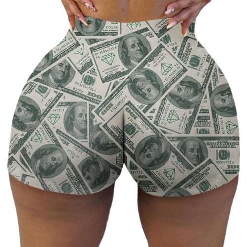 Women Summer Sexy Tight-fitting Short Trousers Printed Shorts Ladies Breathable Elastic High Waist Casual Style Clubwear