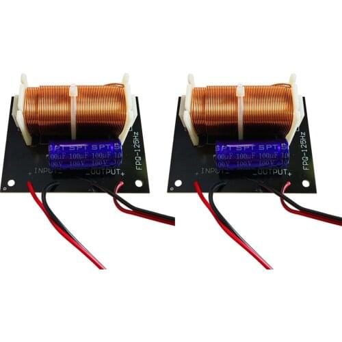 300W Subwoofer Crossover Filter With Cable 125Hz Woofer Ultra Low Frequency Divider For 5-12 Inch Subwoofer Speaker 2pcs