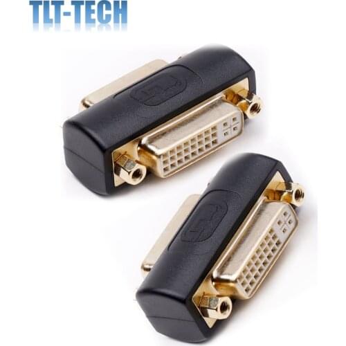 2 pieces /pack DVI coupler female to female gender changer bulkhead mount adapter (black gold plated)