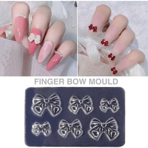 3D Flower Bowknot Nail Art Decoration Epoxy Resin Mold Nails Stickers Jewelry Silicone Mould DIY Crafts Casting Tools