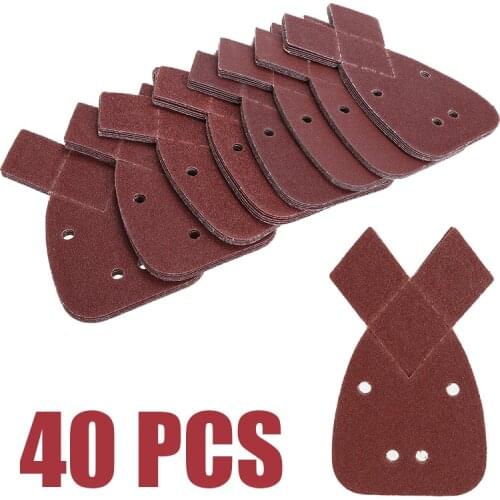 40Pcs 40/60/80/120 Grits Mouse Sanding Sheets Sander Pads Set For Black & Decker Mouse 140mm Palm Sander Abrasive Sand Sheets