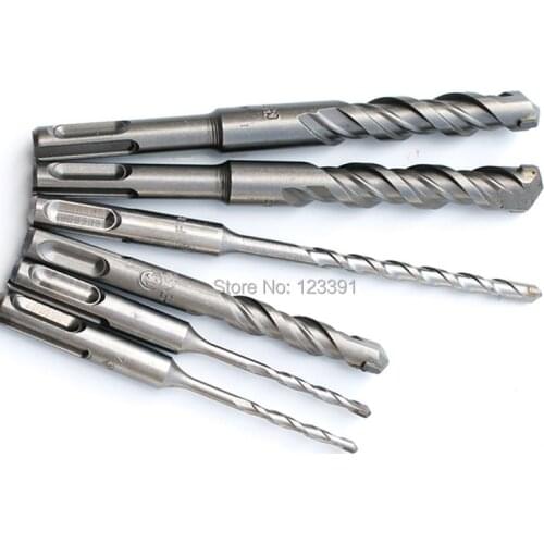 6PCS/pack of 6-16mm Solid alloy Tip SDS Plus Round Shank Hammer Drill Bit for concrete/brick/wall/tile/marble/granite drilling