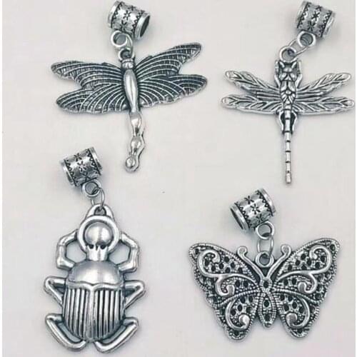 8pcs Fast delivery Egyptian Scarab ladybug/Cockroach/Butterfly Charm Pendant Jewelry Accessories