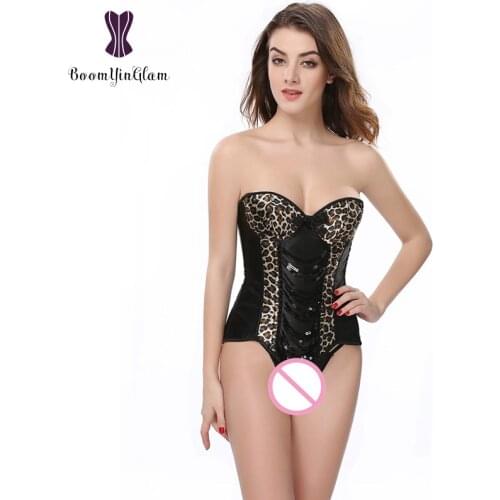 807# Free shipping women lingerie corset body shaper slimming waist shapewear leopard printed corsets and bustiers