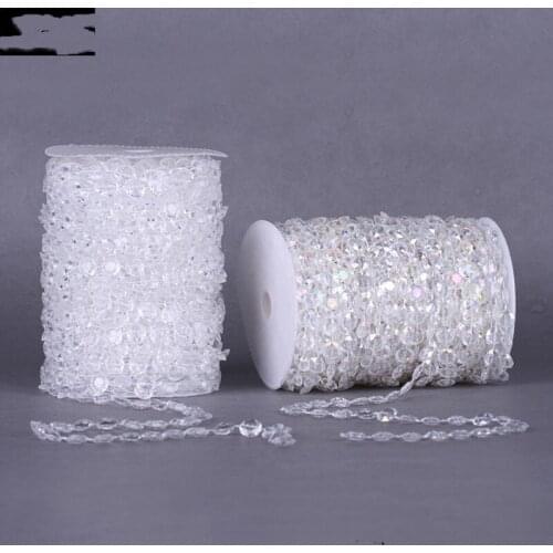 99 Feet/30Meters Clear Garland Diamond Strand Hanging Crystal Acrylic Bead Curtain Chains Party Tree Wedding Centerpiece Decor