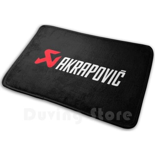 Akraprovic White Logo Fan Art Mat Rug Carpet Anti-Slip Floor Mats Bedroom Motocross Mx Monster Fox Kawazaki Wp Gopro Fmf Fly