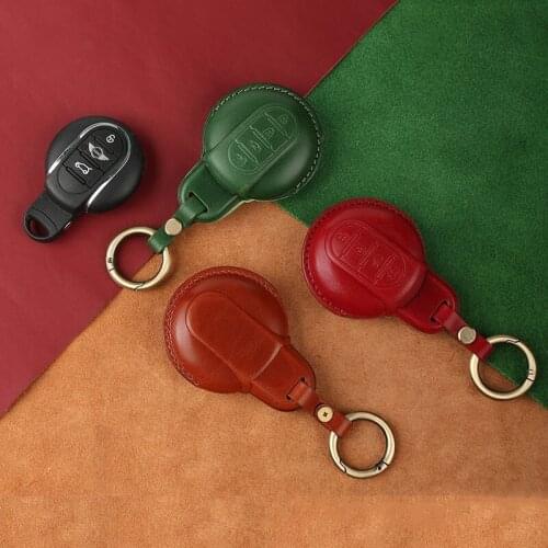 Geniune Leather Car Key Case Cover for BMW MINI COOPER S ONE JCW F54 F55 F56 F57 F60 CLUBMAN COUNTRYMAN Keychain Accessories