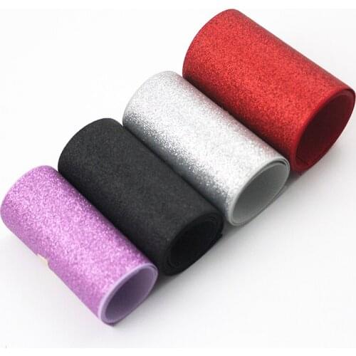 3“ 75mm colorful fine glitter fabric Glitter Material DIY bows gift wrapping wedding decoration webbing