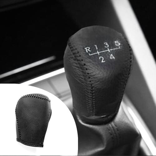 For HYUNDAI VERNA 2010-2016 MT Verna 2014-2016 MT 1pc PU Leather Hand Brake Shift Knob Cover Gear Case Gear Shift Collars