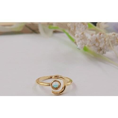 Elegant Moonstone Moon Ring Moon Phase Ring Wedding Birthday Gift for Women