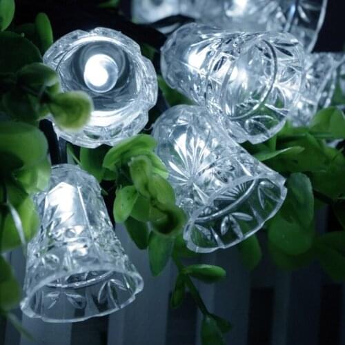Battery Operated 50 Bell Fairy Lights Christmas 5m Battery Led String Lights Wedding Party Xmas Bell Flashing Lamp