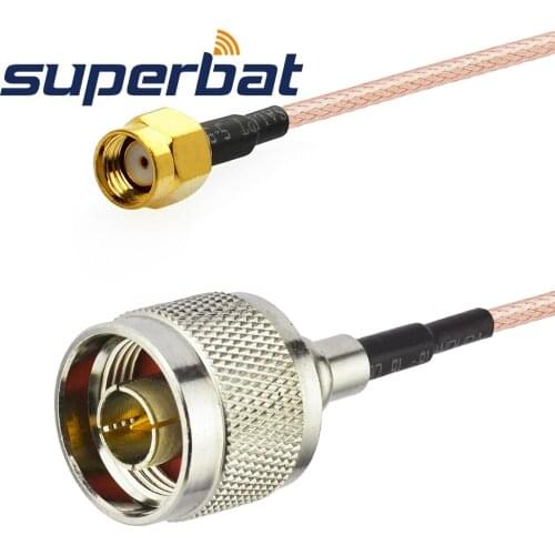 Superbat N Type Plug to RP-SMA Male Female pin pigtail RF Coaxial Cable RG316 15cm Wi-FI