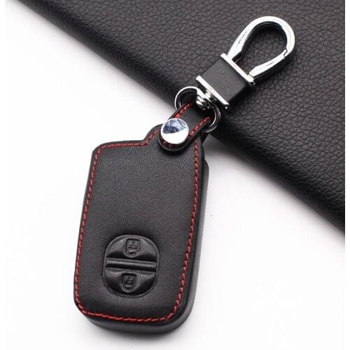 100% Leather Car Key Fob Holder Case Cover For Toyota Camry Highlander Crown Prado Land Cruiser Hilux Prius Car Key Cover Shield