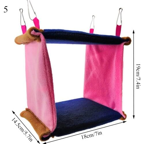 Square Bird Parrot Nest Soft Plush Bird Parrot Hammock Warm Hanging Bed For Pet Cave Cage Hut Tent Toy House Hamster Bird Nest