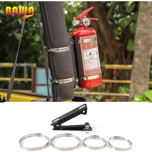 BAWA Metal Fire Extinguisher Holder Bracket Car Rear Racks Accessories for Jeep Wrangler CJ YJ TJ JK JL 1986-2018