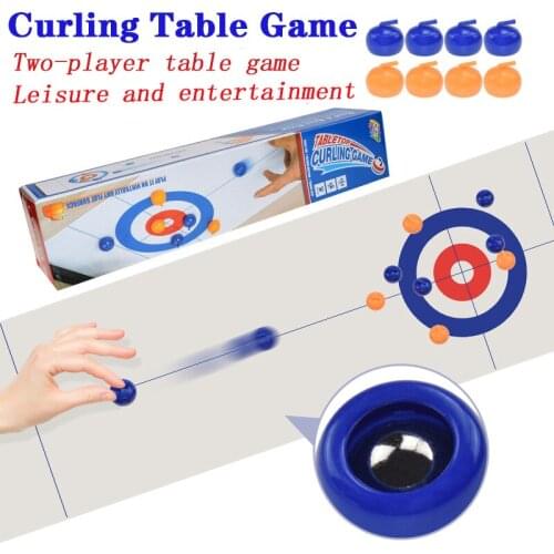 Set Mini Table Curling Ball Tabletop Curling Game Compact Curling Family Games Cold Water Jug Ball Bowing Ball Dropship